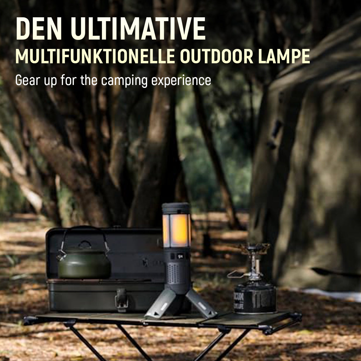 OCTO Teleskopisk Lampe med power bank