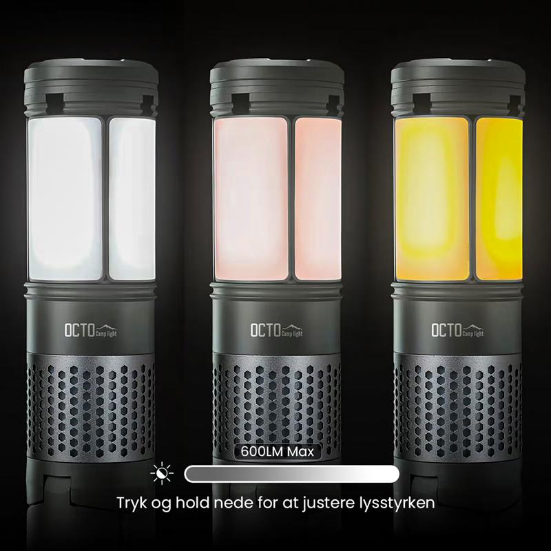 OCTO Teleskopisk Lampe med power bank