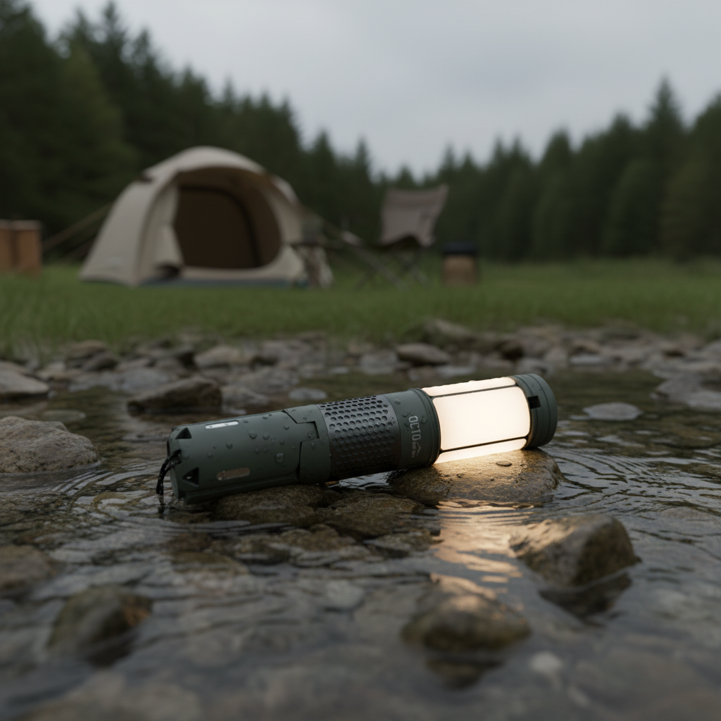 OCTO Teleskopisk Lampe med power bank